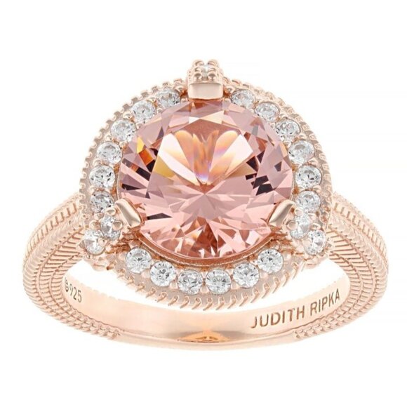 Judith Ripka Jewelry - Judith Ripka 3.43CT Morganite and Bella Luce 14K Rose Gold Clad Redoga Ring 11